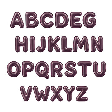 Alphabet letters in 3D plastic.