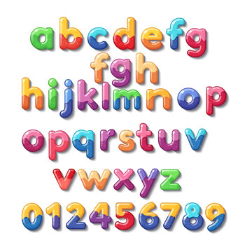 Colorful Alphabet Letters and Numbers.