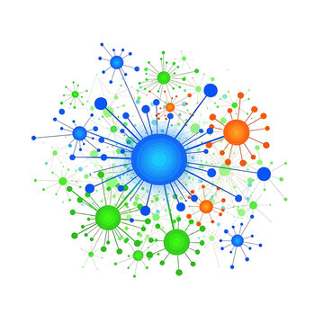 Network connections and data flow.