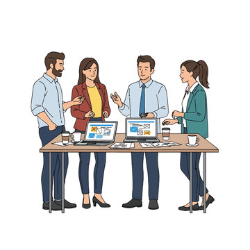 Business people discussing at a meeting.