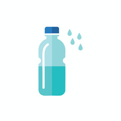 Obraz premium Refreshing Water Bottle with Droplets Hydration and Wellness Concept
