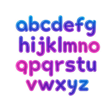 Colorful alphabet letters in gradient 2.