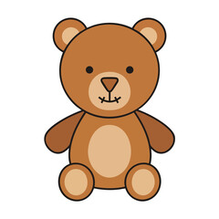 Obraz premium Adorable Plush Teddy Bear Sitting for Kids and Children s Room Decor