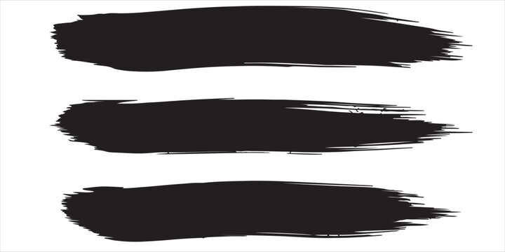 set of black ink splashes