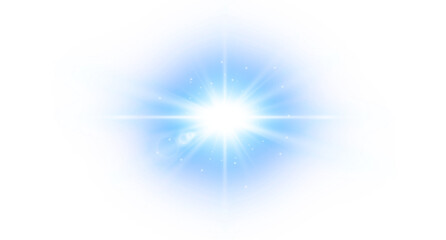 Luminous blue starburst light effect on alpha channel for overlay © irham