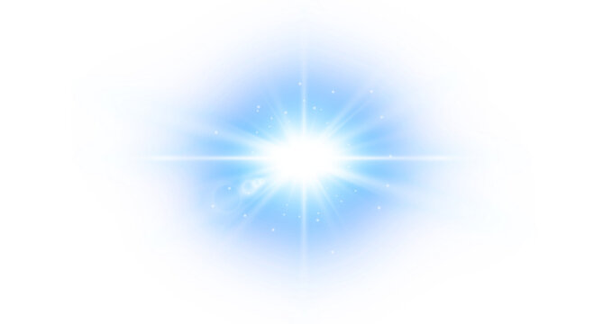 Luminous blue starburst light effect on alpha channel for overlay