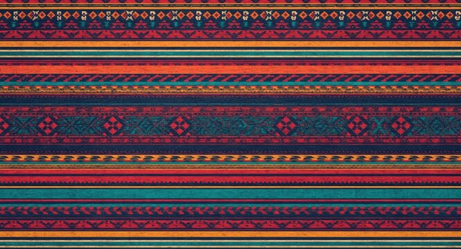 Vibrant tribal stripes and Aztec inspired ethnic texture in a decorative backdrop
