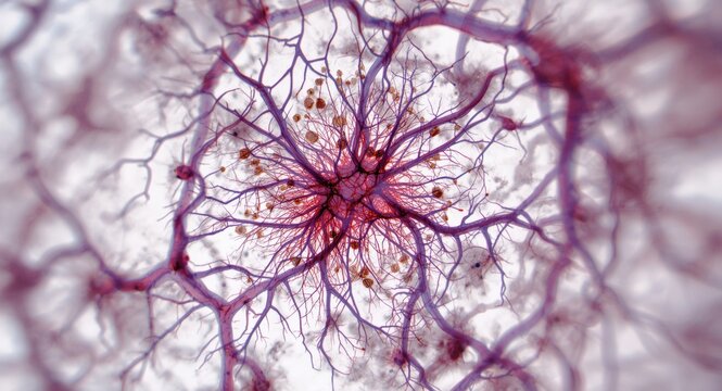 High resolution Golgi stain displaying neuron and vessel fragments in mouse cerebral cortex