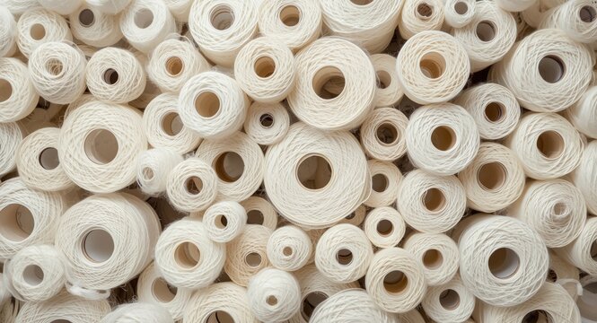 Thread bobbins filled with white nylon polyamide for hosiery