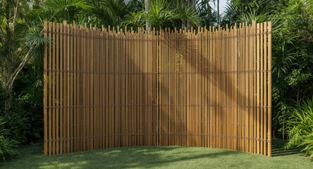 Fototapeta premium Exotic style bamboo cane fencing with a deeply natural texture