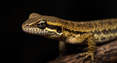 Fototapeta premium Wild rainforest reptile captured with sharp focus on skin patterns