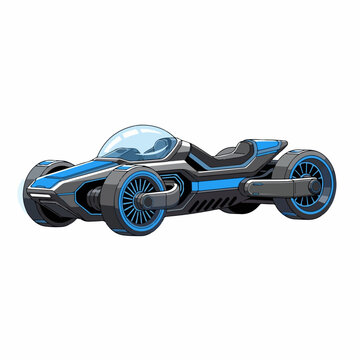 Electric hover bike illustration white background