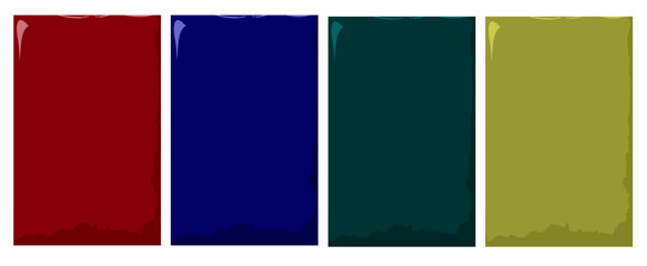 Obraz premium Four glossy, rectangular vertical panels in deep red, navy blue, forest green, and olive gold. Each block features a subtle highlight in the top left corner, creating a polished, 3D effect.