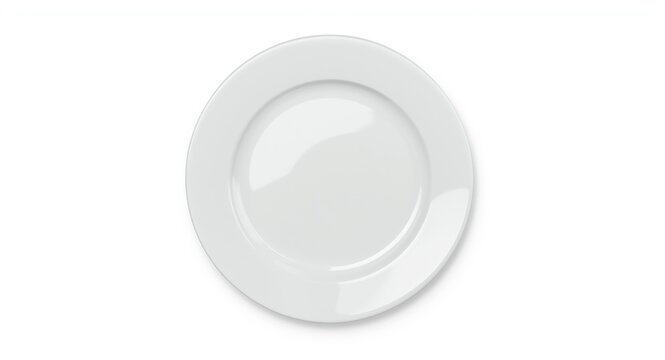 white oval dinner plate set against stark white background