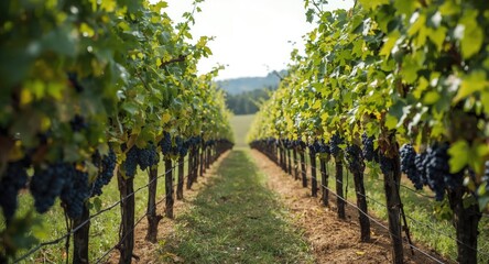 Fototapeta premium Vineyard management techniques for healthy grape production