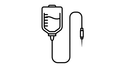 Fototapeta premium Medical IV Drip Bag Icon: Healthcare, Infusion, Treatment, and Medicine Symbol