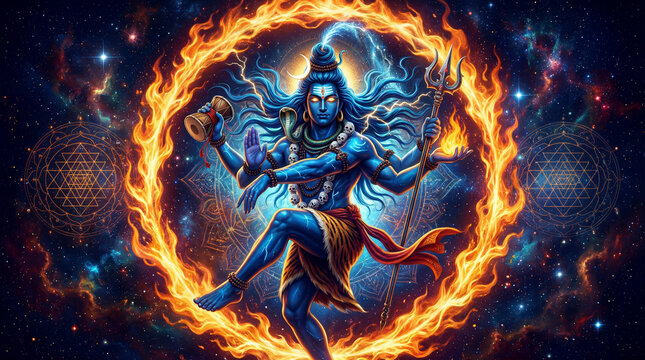 Nataraja Dancing Shiva in Cosmic Fire Ring