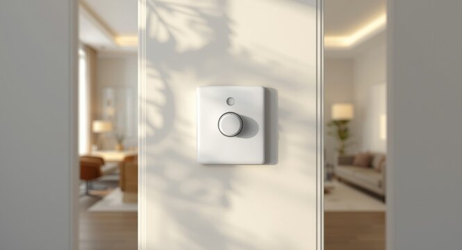 white dimmer switch device photographed in indoor setting