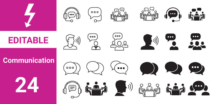 Communication icon,Communication and speaking icon set including discussion, speech bubble, 
