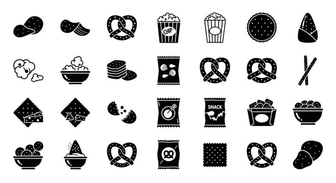 Collection of various food and drink icons.