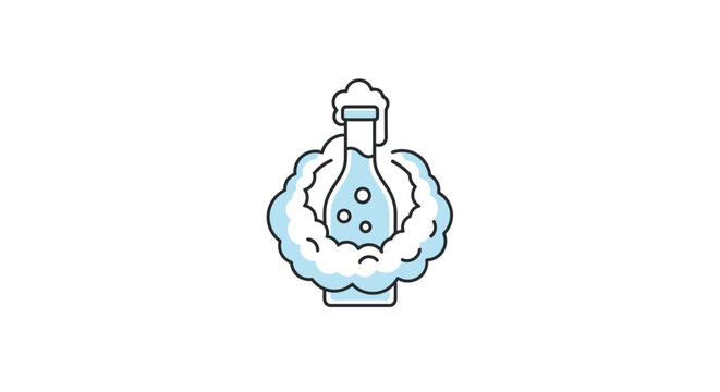 Icon of a chemical flask with smoke.
