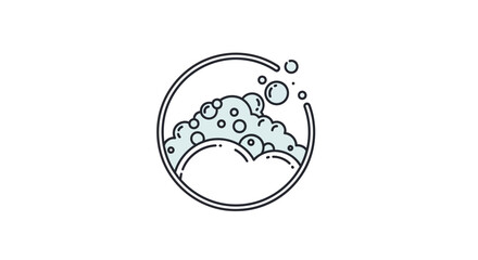 Obraz premium A minimalist line drawing of soap bubbles.