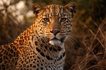 Fototapeta premium majestic portrait of a large wild feline in natural habitat