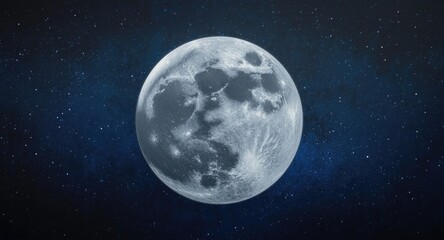 Obraz premium Gorgeous fine art oil canvas illustrating an enormous moon within a starry universe