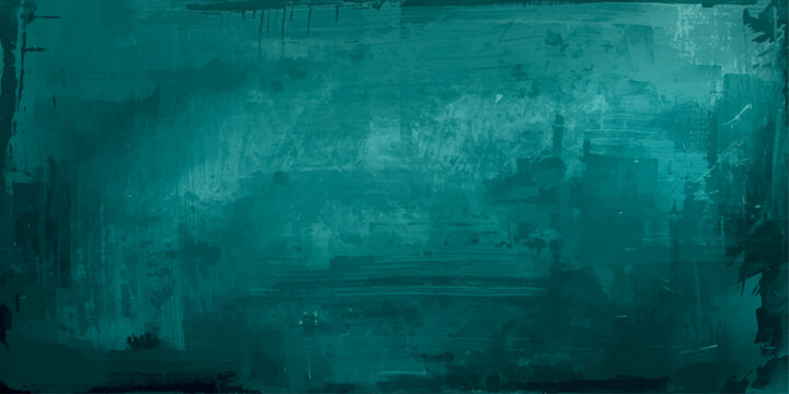 Teal abstract texture background with expressive brushstrokes and subtle grunge effect, evoking a sense of depth and mystery.
