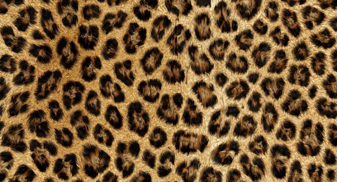 Repeating leopard skin pattern with detailed fur markings