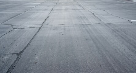 Fototapeta premium textured concrete parking lot floor with ample empty copy space