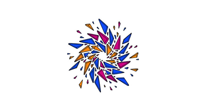 Abstract colorful explosion graphic design element