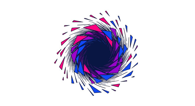 Abstract colorful swirling vortex graphic design element