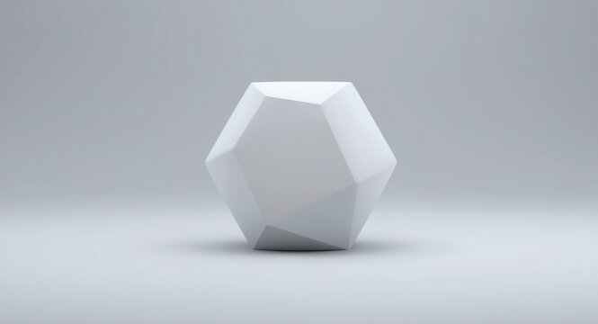 Solid white pentagonal prism displaying five sided faces