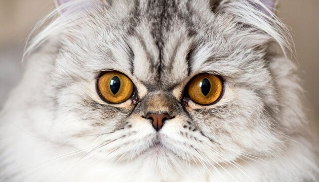 Close up of persian cat face