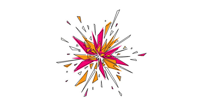 Vibrant colorful explosion burst graphic design element