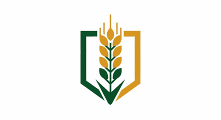Golden wheat stalk inside a green and gold shield emblem. © NINDYA