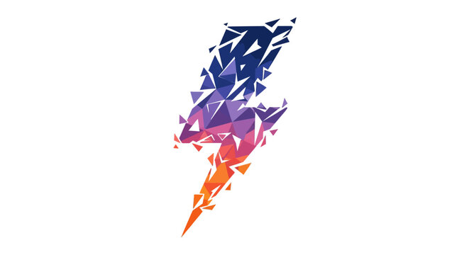 colorful abstract lightning bolt graphic design element