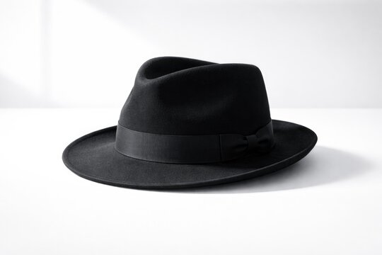 Dark hat displayed on bright minimal background