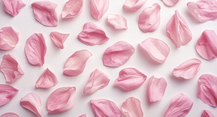 Obraz premium Soft morning glory petals spread evenly on a clear white background suitable for floral artwork