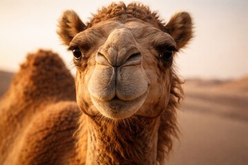 Fototapeta premium Close up portrait of a camel showing detailed facial features