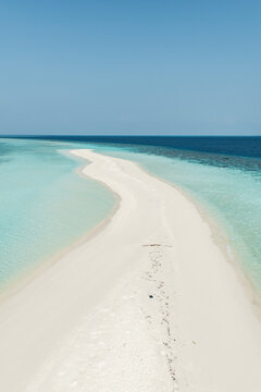 Sandbar and clear sea water, Maldives, Indian Ocean