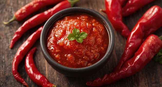 Red chili paste kochujang made from Korean chili peppers