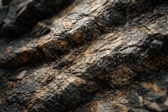Close up texture background of natural rock surface with varied formations and shallow depth of field