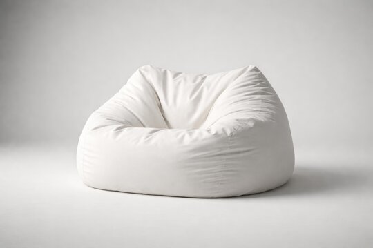 Blank bean bag chair in studio setting for branding and mock up