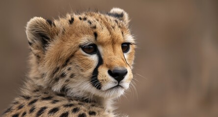 Obraz premium Tender moment with baby cheetah focused in close-up