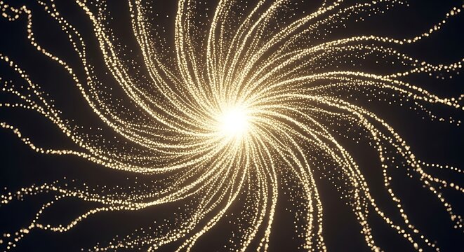 Golden light trails spiral outward fast.
