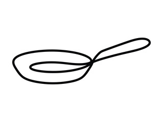 Naklejka premium Black line drawing of a spoon on white background