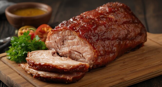 Tender Lechon roasted pork belly popular Filipino food