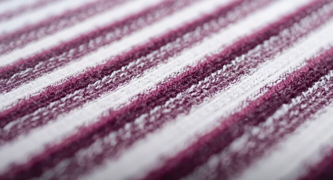 Tight close-up view emphasizing striped fabric thread details
